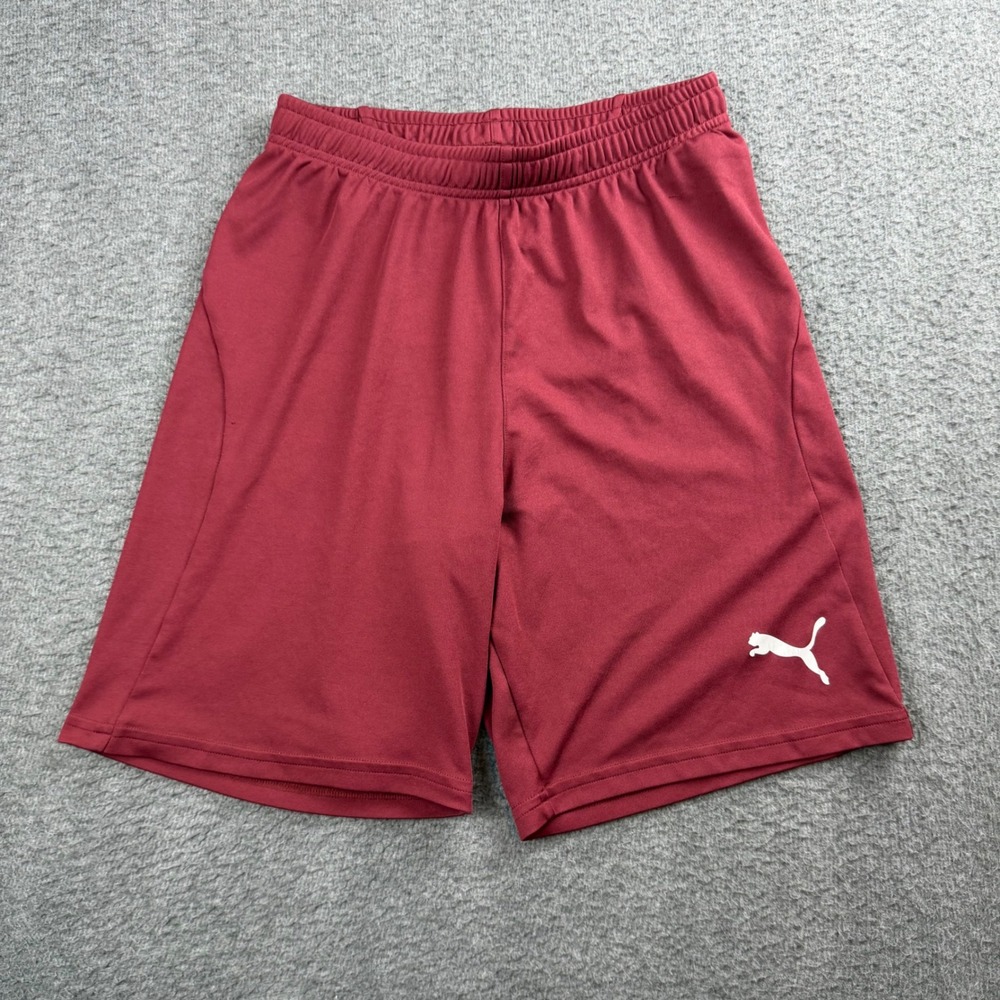 Puma Soccer Shorts Men's Small Burgundy Red Athletic Training‎ Logo